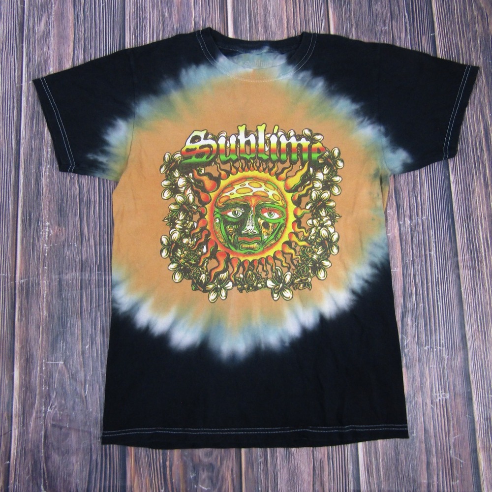 Sublime‎ Shirt Mens Small Tie Dye Sun Face Reggae Rock Band Graphic Tee